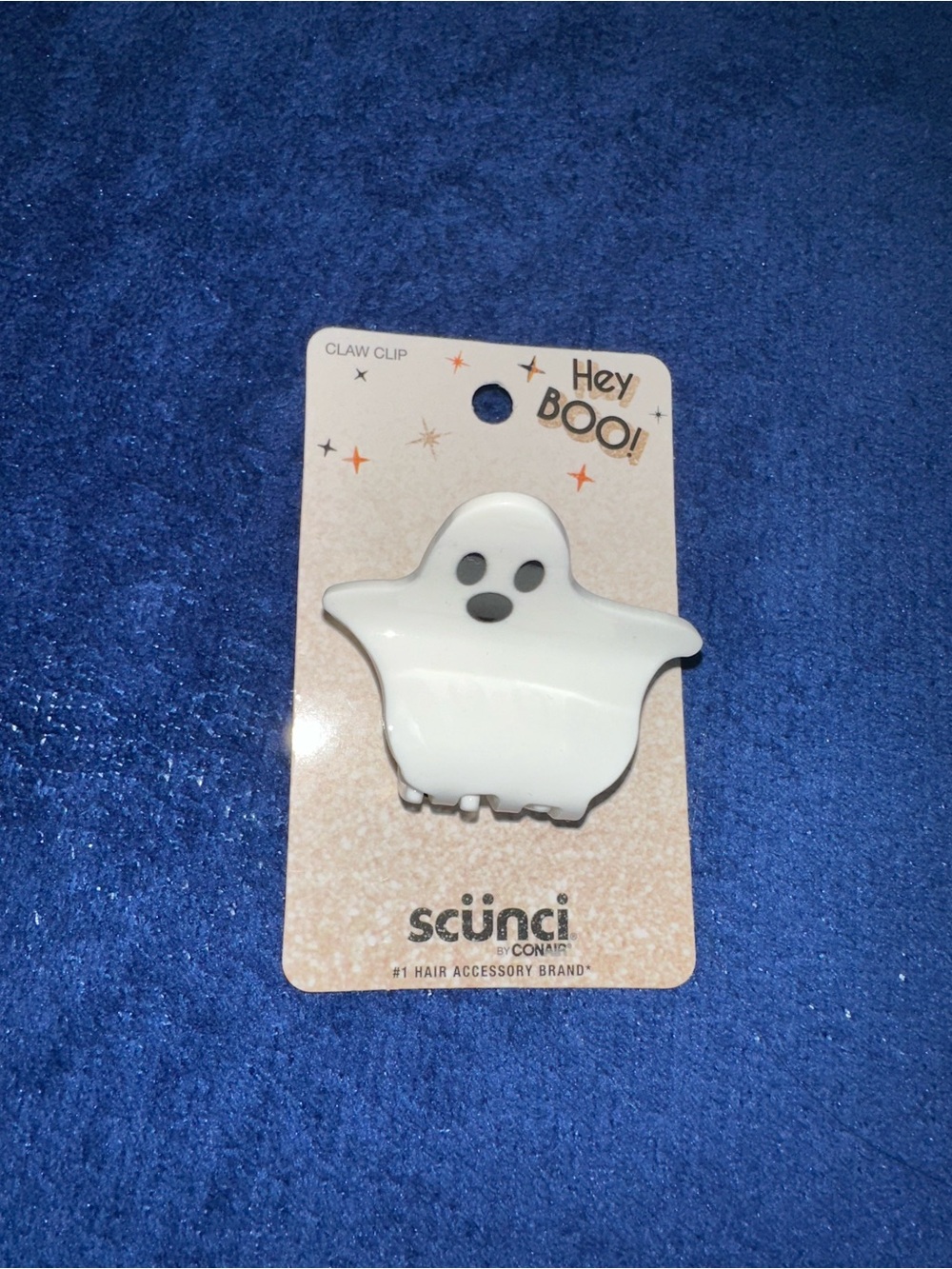 Scünci “Hey Boo!” Ghost White Claw Clip Halloween Hair Accessory NWT